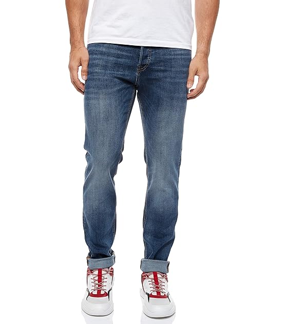 Herren Jack & Jones Jeans Tim Straight Legs Slim Fit Flat Front Tim ORIGINAL